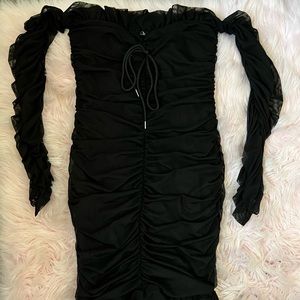Black strapless dress